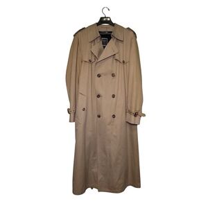 Christian Dior Monsieur Paris NY Trench Coat Mens 42L Belted Wool Liner Vintage